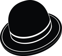 Bowler Hat Silhouette Vector