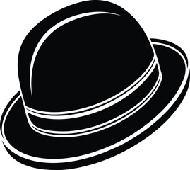 Bowler Hat Silhouette Vector