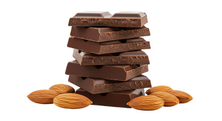 Isolated Chocolate with Almonds