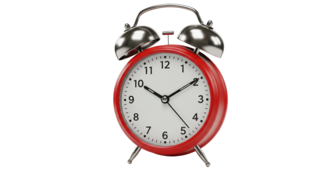 Isolated Red Alarm Clock