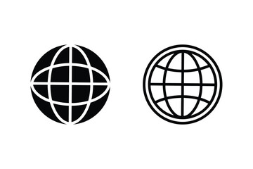 Global Network Icons Two Simple World Globe Designs