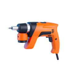 3D power drill tools illustration isolated on transparent background