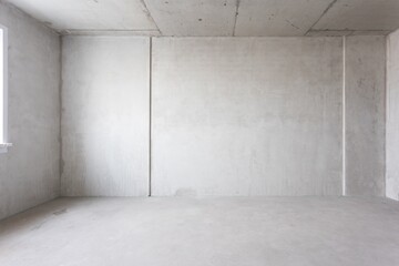 interior of the apartment without decoration in gray colors. rough finish