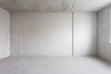 interior of the apartment without decoration in gray colors. rough finish