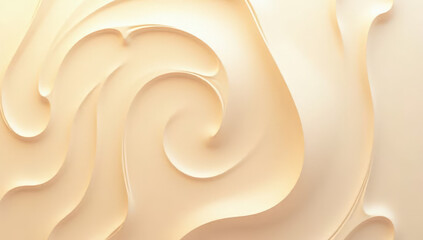 Cream coffee abstract swirling waves top view, background