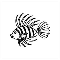 Obraz premium Lionfish Dynamic Line Art for Branding