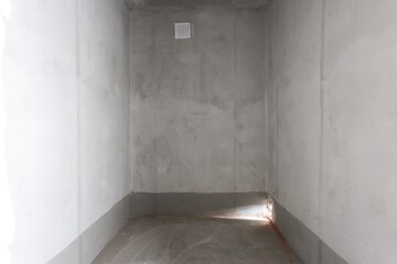 interior of the apartment without decoration in gray colors. rough finish