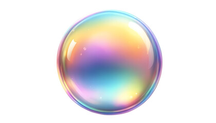 Iridescent Soap Bubble with Colorful Reflections png