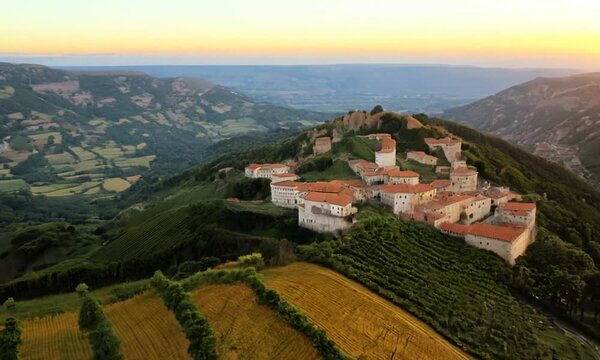 Beautiful Nature Landscape from Torre de Moncorvo in Portugal Aerial View