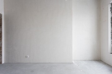 interior of the apartment without decoration in gray colors. rough finish