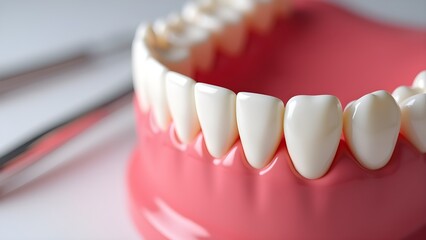 Obraz premium Dental Model Showing Healthy Gums and Teeth for Educational or Clinical Use