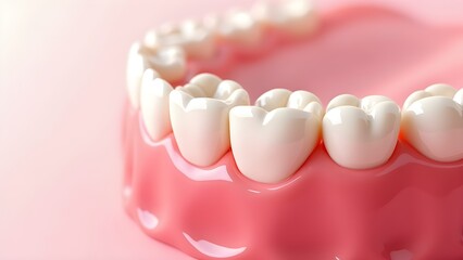 Dental Model with Teeth: Dental health, oral hygiene, and scientific tooth illustration.
