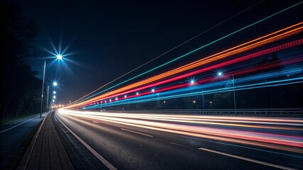 Modern abstract high-speed light motion effect on black background. vector illustration