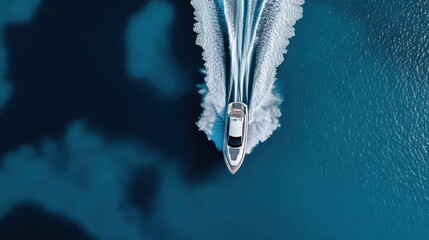 Luxury boat gliding through calm blue water showcasing adventure and leisure in a picturesque marine environment