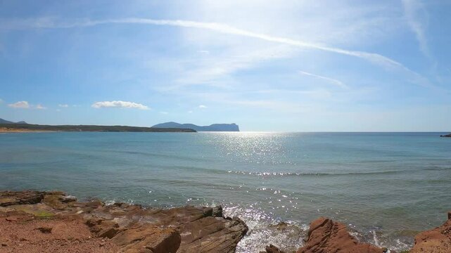 Sunny day in Porto Ferro. Sardinia, Italy