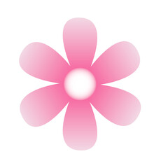 Gradient pink flower on white background
