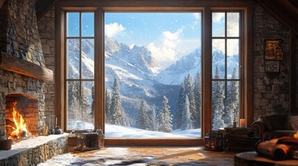 Cozy Winter Cabin with Majestic Mountain View