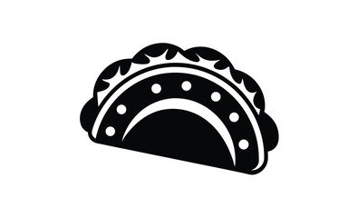 Taco icon vector silhouette, taco icon illustration, taco silhouette vector 