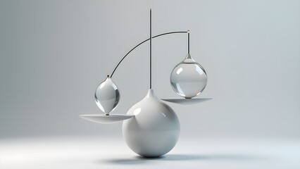Artistic Balance: Abstract Mobile Featuring Spheres and Droplets in Harmonious Equilibrium