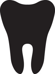 Black Silhouette of a Tooth Icon for Dental and Medical Use