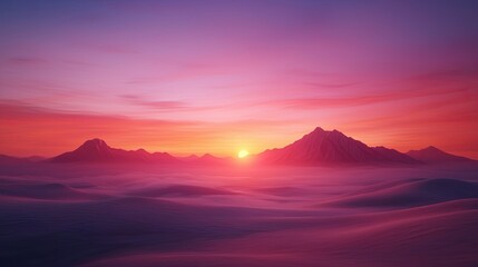 Sunrise over majestic mountains serene landscape nature photography vibrant colors peaceful atmosphere