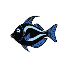 Obraz premium Stylized Blue Tang Fish Icon in Motion Vector