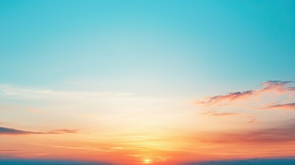 Sunset over calm horizon coastal landscape nature photography tranquil environment wide viewpoint serenity concept