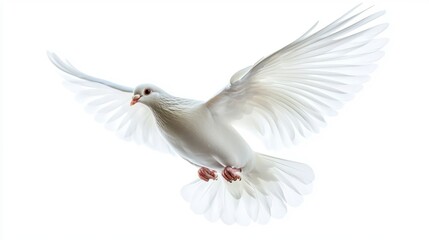 Obraz premium Isolated White Dove in Flight