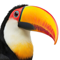 Obraz premium Colorful toucan bird portrait on a transparent background nature wildlife close-up