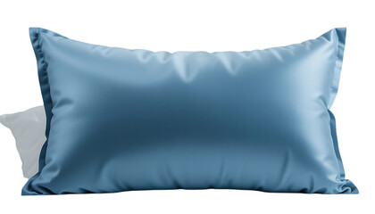 Luxurious blue silk pillow png