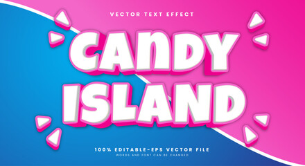Candy Island 3d editable text effect Template suitable for Kids food products
