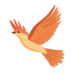 Obraz premium Colorful Illustration of a Flying Bird with Vibrant Orange and Yellow Feathers in Motion