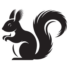 Charming Squirrel Silhouette Vector Woodland Animal Illustration Design