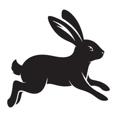 Rabbit silhouette leaping with energy and freedom in natural settings