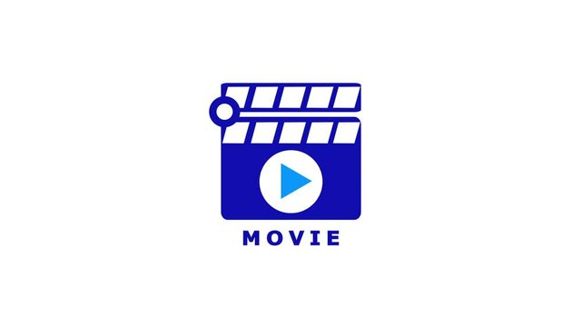Movie clapping board icon. video shoring action board icon animation.