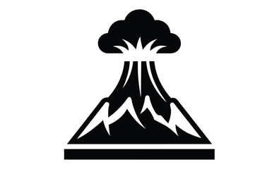 Volcanic eruption icon silhouette, volcanic eruption vector illustration 