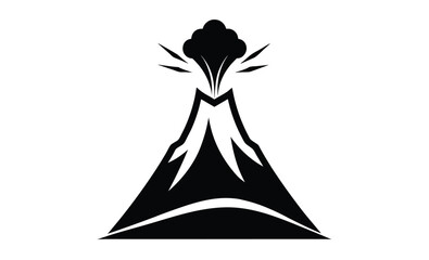 Volcanic eruption icon silhouette, volcanic eruption vector illustration 