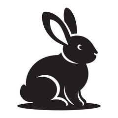 Cute Rabbit Silhouette Vector Illustration for Easter and Springtime Design