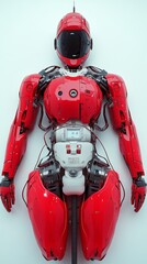 red medical super intelligent special robotics machine that attends and provides a lifeline 