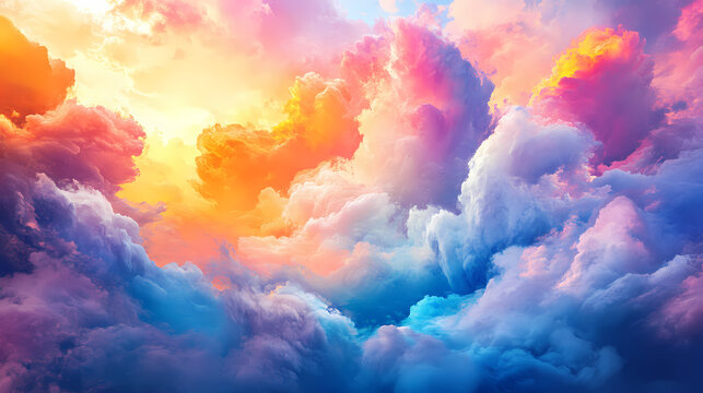 Arte abstracto de nubes coloridas en tonos suaves. Airborne Luster. Illustration