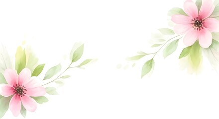 Fototapeta premium Springtime watercolor splashes with pastel pinks, greens, and yellows evoking fresh blossoms, AI Generated