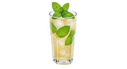 Isolated Iced Tea with Mint