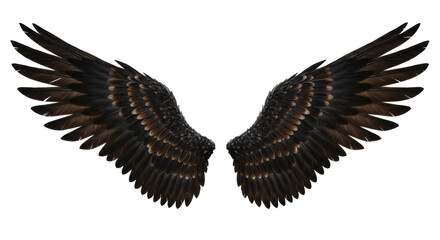 Isolated Pair of Majestic Eagle Wings