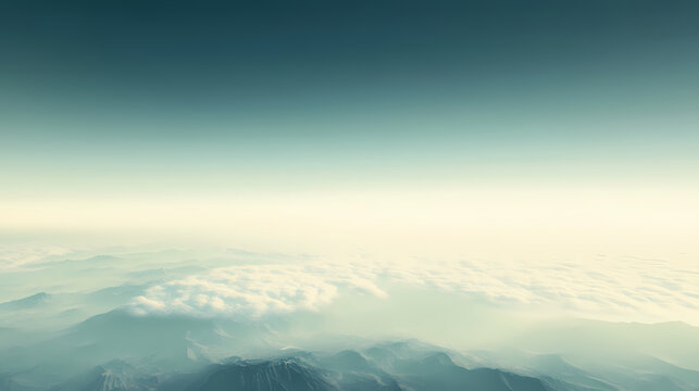 Translucent haze over clear vistas in atmospheric weather science visuals. Airborne Luster. Illustration