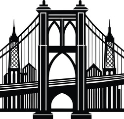 Brooklyn Bridge Silhouette Vector