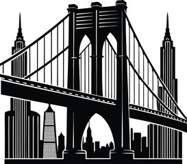 Brooklyn Bridge Silhouette Vector