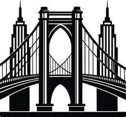 Brooklyn Bridge Silhouette Vector