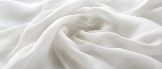 Fototapeta premium Elegant White Silk Fabric Drape Texture Background
