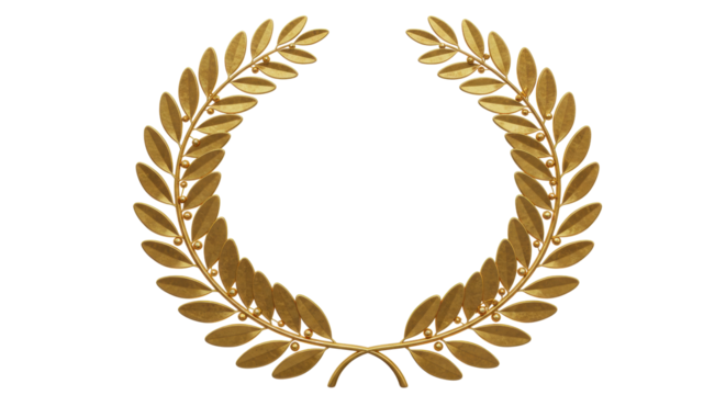 Isolated Golden Laurel Wreath
