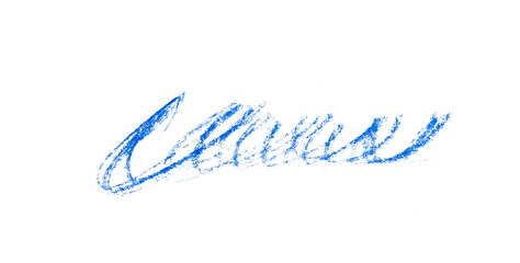 Fototapeta premium curly blue pencil stroke on transparent background